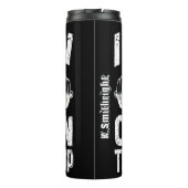 Oud Man probeert bij te blijven Thermosbeker (Achterkant)