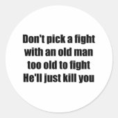 Oud Man Ronde Sticker (Voorkant)