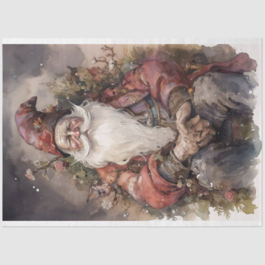 Oud Man Santa 3 Decoupage Papier (Voorkant)