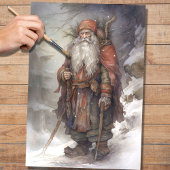 Oud Man Santa 5 Decoupage Papier