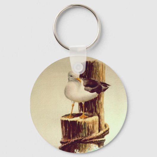 OUD MAN SEAGULL van SHARON SHARPE Sleutelhanger (Voorkant)