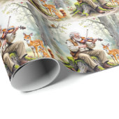 Oud Man speelt viool in het bos Cadeaupapier (Rol Hoek)