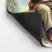 Oud Man speelt viool in het bos Muismat (Hoek)