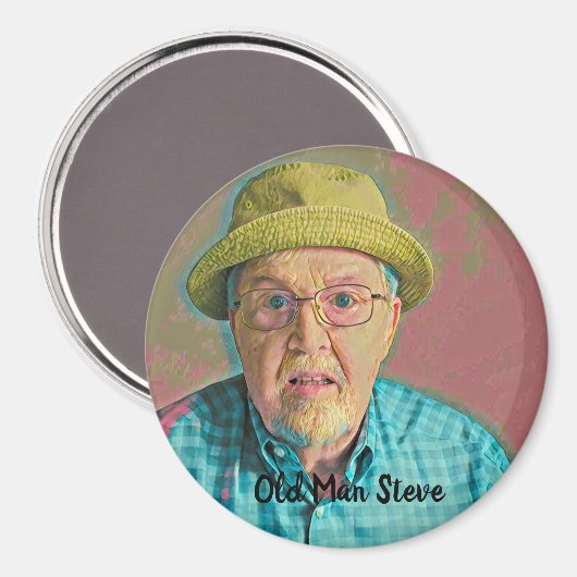 Oud Man Steve fan magnet (Voorkant / Achterkant)