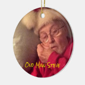 Oud Man Steve Kerstversiering Keramisch Ornament (Links)