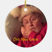 Oud Man Steve Kerstversiering Keramisch Ornament (Achterkant)