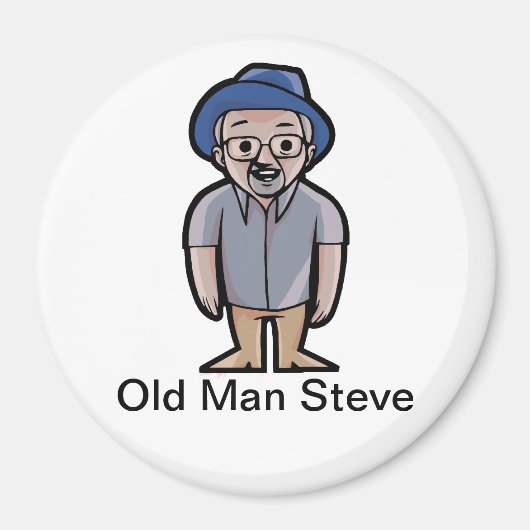 Oud Man Steve Magnet (Voorkant)