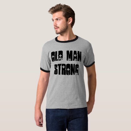 OUD MAN STRONG — RINGER T-SHIRT (Voorkant volledig)