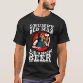 Oud Man, tenzij ik bier Drink T-shirt (Voorkant)
