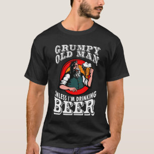 Oud Man, tenzij ik bier Drink T-shirt