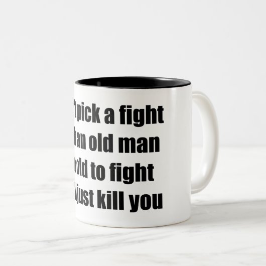 Oud Man Tweekleurige Koffiemok (Voorkant rechts)