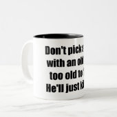 Oud Man Tweekleurige Koffiemok (Voorkant links)