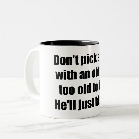 Oud Man Tweekleurige Koffiemok (Voorkant links)