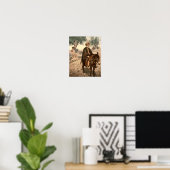 Oud man uit Bethlehem op een ezel Poster (Thuiskantoor)