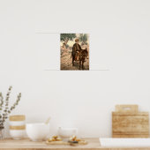 Oud man uit Bethlehem op een ezel Poster (Keuken)
