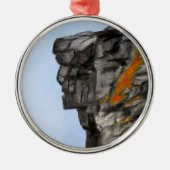 Oud Man van de Berg in Herfst Metalen Ornament (Voorkant)