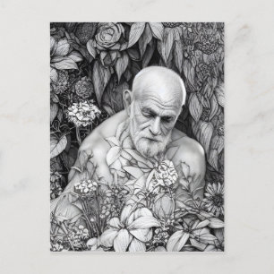 Oud Man van Planten en bloemen digitale kunst Briefkaart