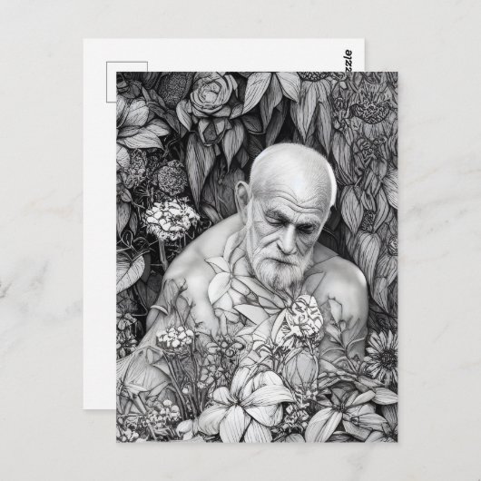 Oud Man van Planten en bloemen digitale kunst Briefkaart (Voorkant / Achterkant)