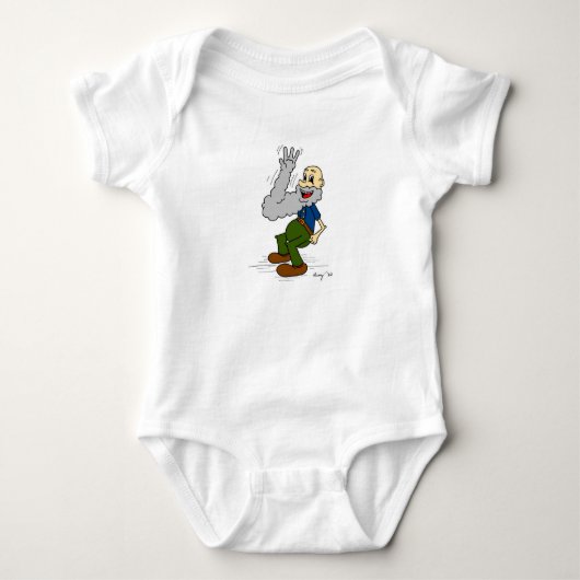 Oud Man Waving Beard Baby Creeper Romper (Voorkant)