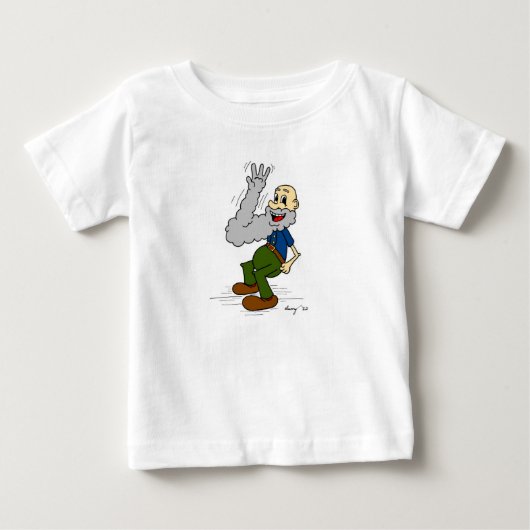 Oud Man Waving Beard Baby T-shirt (Voorkant)