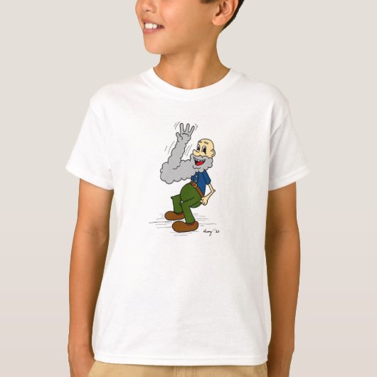 Oud Man Waving Beard Kinder Basic T-shirt (Voorkant)
