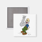 Oud Man Waving Beard Magnet (Voorkant / Achterkant)