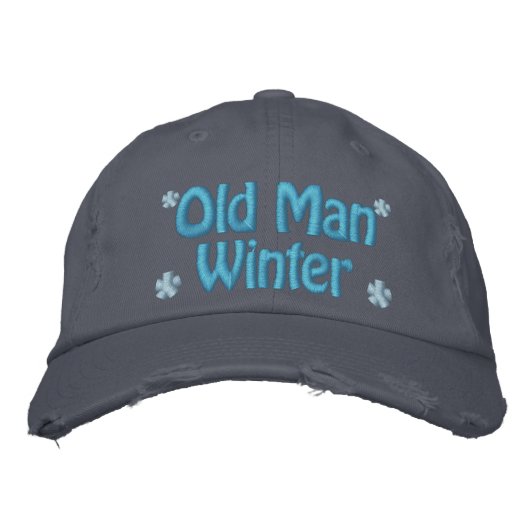 Oud Man Winter Geborduurde Pet (Voorkant)