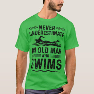 Oud Man Zwemmer Zwemmen T-shirt