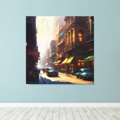 Oud Manhattan Landschap Twee Canvas Afdruk (Insitu (Houten vloer))