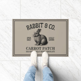 Oud markt bord van konijnen deurmat