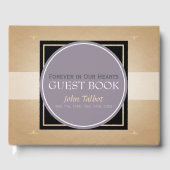Oud Mauve Circle Black Square Memorial Guest Book Gastenboek (Voorkant)