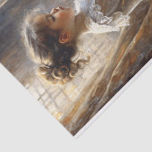 Oud Meisje dat Piano Speelt Découpage Tissuepapier (Detail)