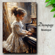 Oud Meisje dat Piano Speelt Découpage