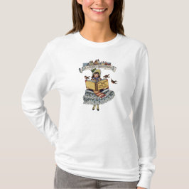 Oud Meisje en Kerstman Sinterklaas Boek T-shirt