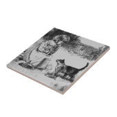 Oud meisje en kitten tegeltje (Zijkant)