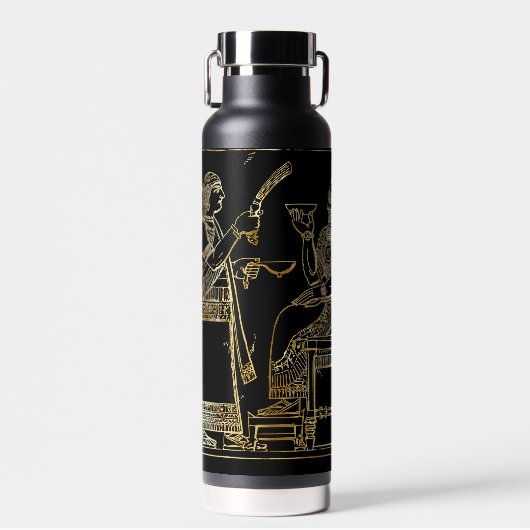 Oud Mesopotamisch Gouden Reliëf Waterfles (Voorkant)