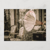  oud meubilair en grammofon briefkaart (Voorkant)