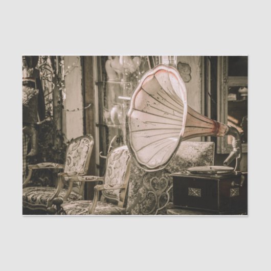  oud meubilair en grammofon tissuepapier (Voorkant)