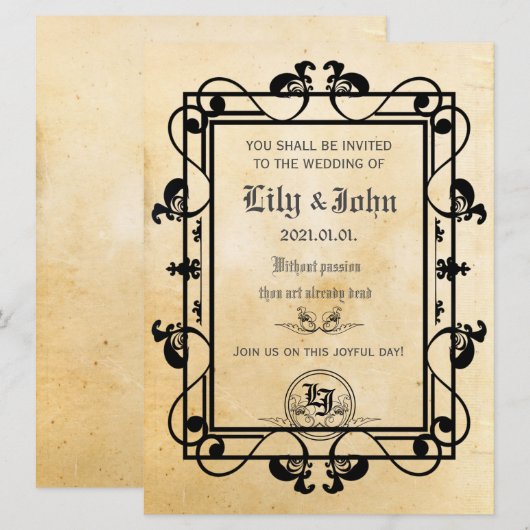 oud middeleeuws papier kaart (Voorkant / Achterkant)