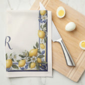 Oud Middellands Blauw & Geel Citroenpatroon Theedoek (Quarter Fold)