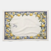 Oud Middellands Blauw & Geel Citroenpatroon Theedoek (Horizontaal)