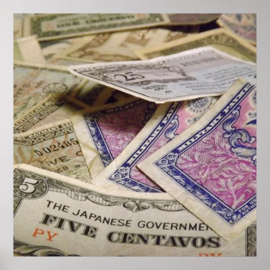 Oud militair geld poster (Voorkant)