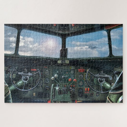 Oud militair vliegtuig legpuzzel (Horizontaal)
