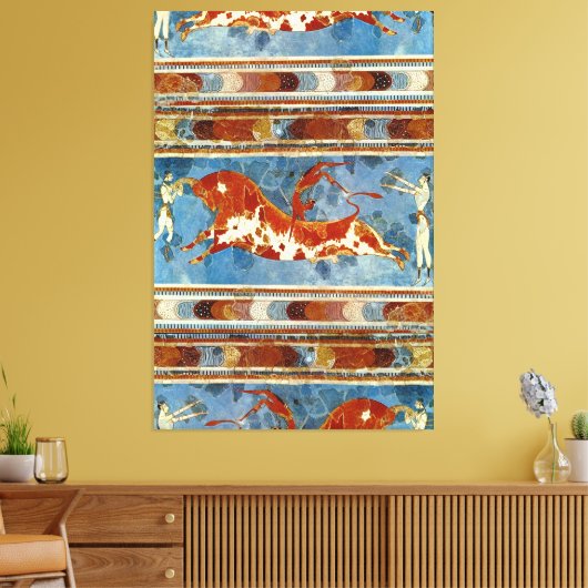 Oud Minoïsch Kreta Fresco Canvas Afdruk (Insitu (Woonkamer))