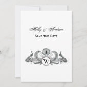 Oud Monogram met Pauwstaarten Kaart (Voorkant)