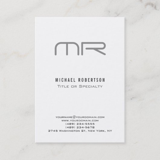 oud monogram schoon Visitekaartje (Voorkant)