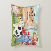 Oud monogram van het Boerderij MacDonald's E-I-E-I Accent Kussen (Voorkant(Verticaal))