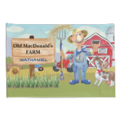 Oud monogram van het Boerderij MacDonald's E-I-E-I Kussensloop (Achterkant-Rechts)