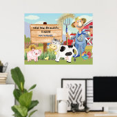 Oud monogram van het Boerderij MacDonald's E-I-E-I Poster (Thuiskantoor)