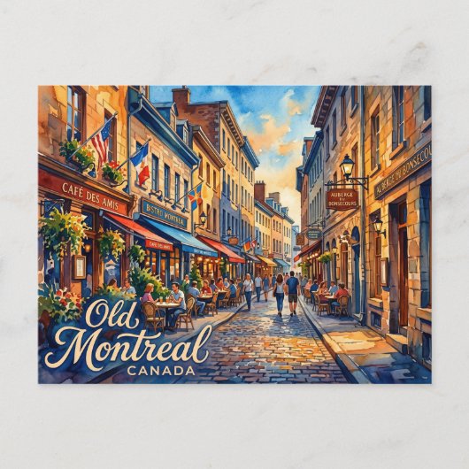 Oud Montreal Canada Briefkaart (Voorkant)